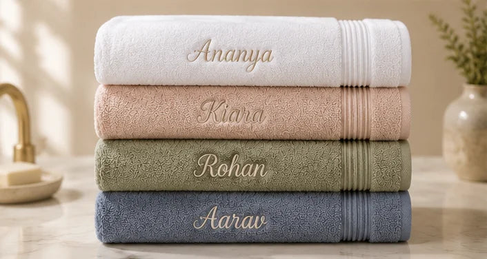 Personalised embroidered Raaya towel
