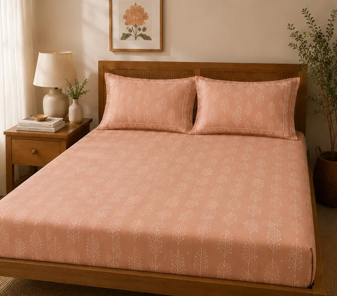 Dahlia Blush Bedsheet - Queen