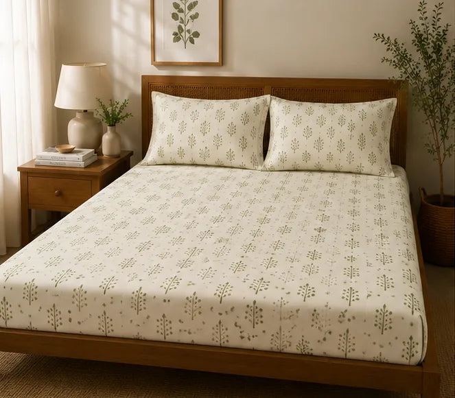 Sage Leaf Bedsheet - King